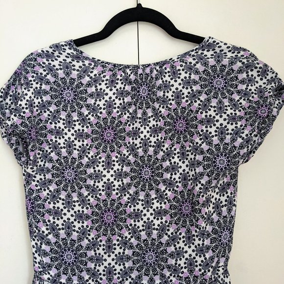 NWOT Loft XS Geo Side Tie Dolman Dress - Picture 8 of 8